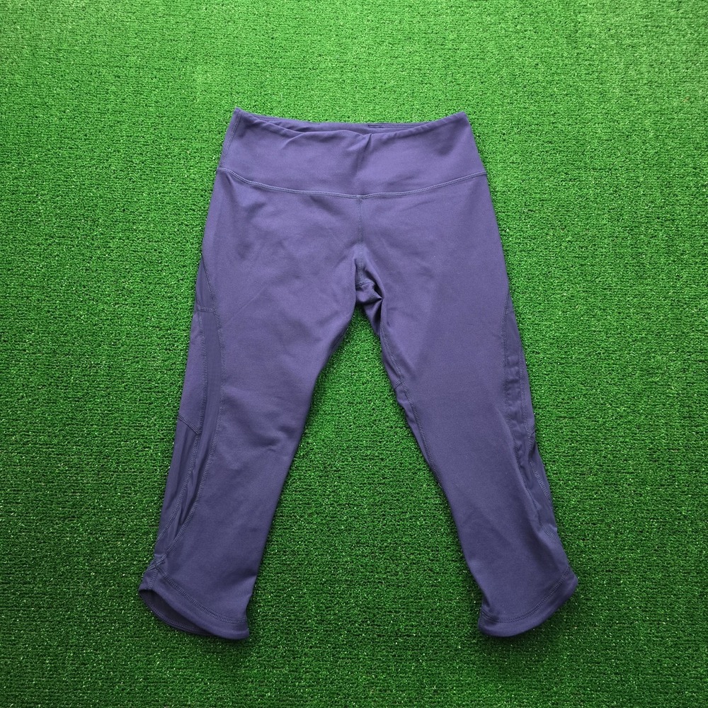 Lululemon‎ Run Inspire Crop / Groove Crop Leggings Womens 8 Navy Blue Yoga Gymga